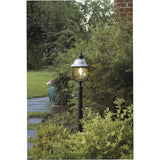 Elegant Black Pathway Lantern with Polished Stainless Steel Cap