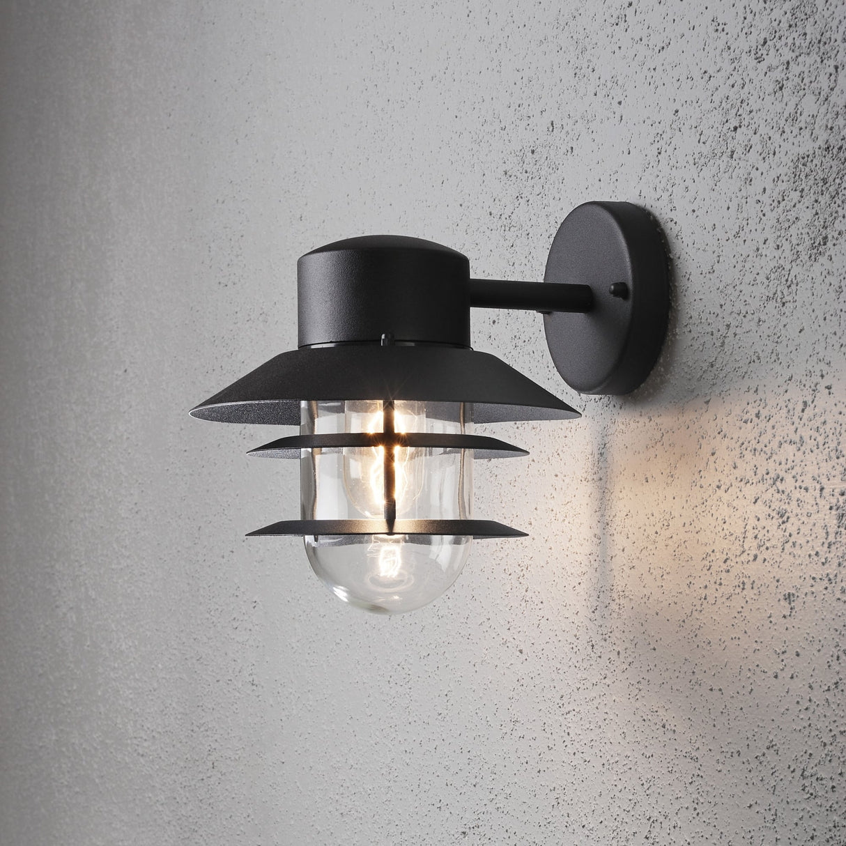 Sleek Matt Black Modena Outdoor Wall Light by Konstsmide