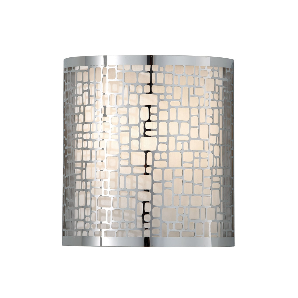 Art Deco Chrome Wall Sconce with Geometric Shade