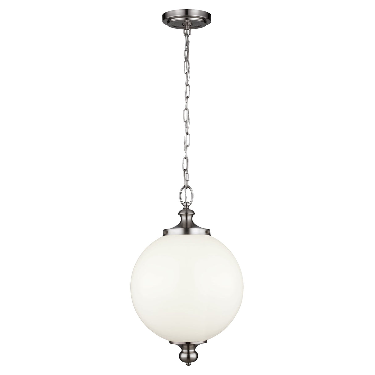 Vintage-Inspired Brushed Steel Frosted Glass Pendant Light