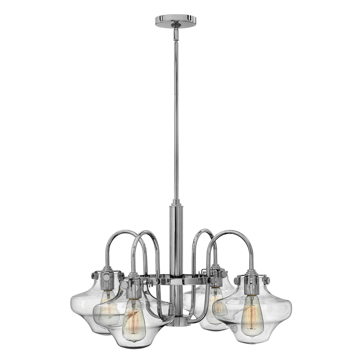 Elegant Chrome Glass Chandelier with Vintage Flair