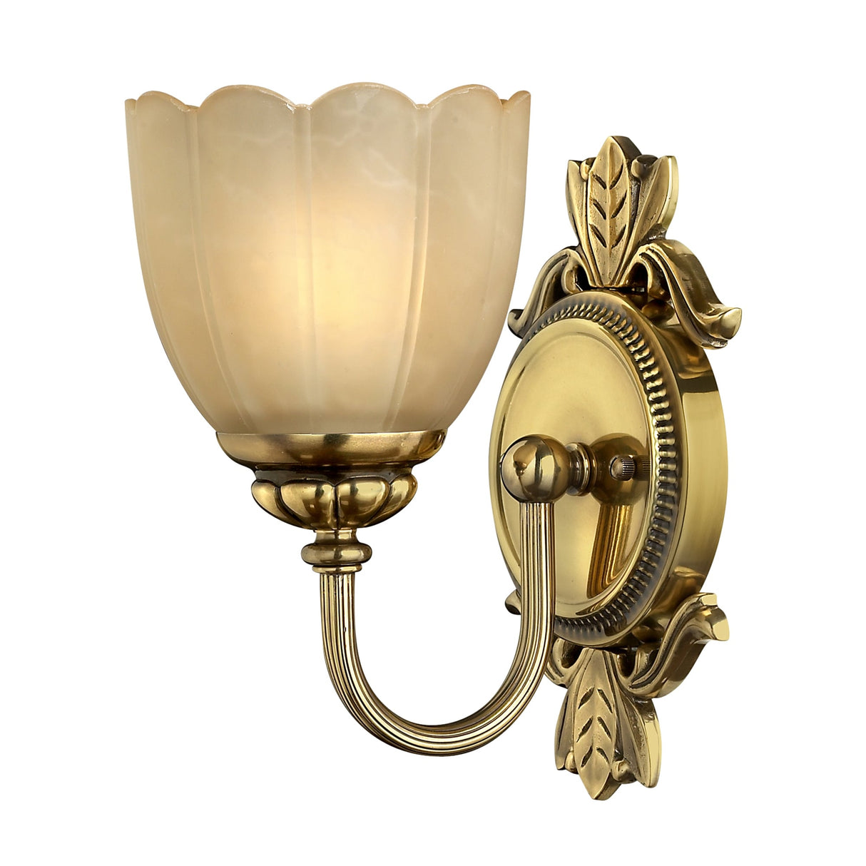Isabella Antique Brass Wall Sconce with Amber Glass Shade