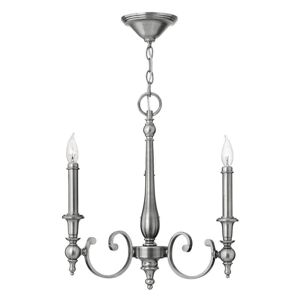 Yorktown Antique Nickel 3-Light Steel Chandelier