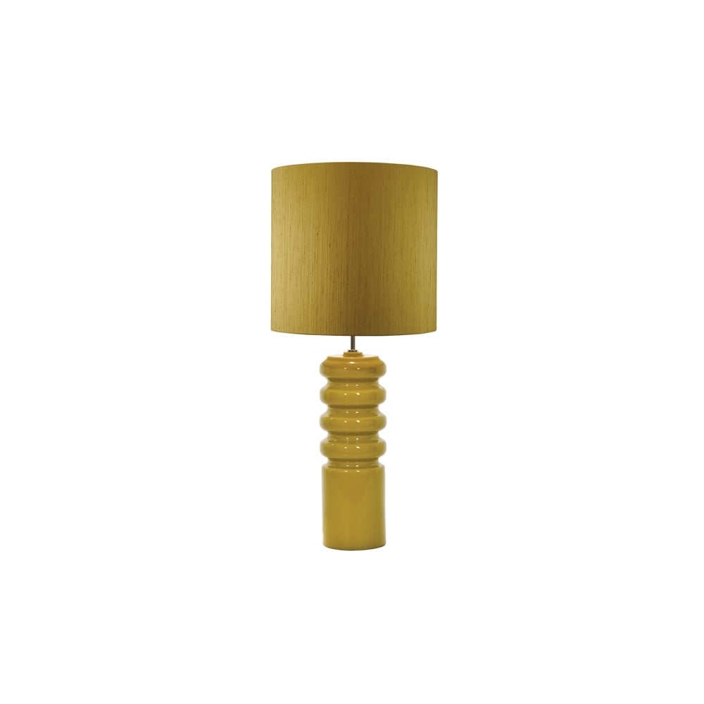 Lime Green Glazed Porcelain Table Lamp with Nickle Accents and Linen Shade