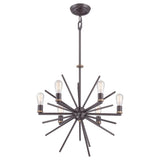 Carnegie Rustic Bronze Starburst 6-Light Chandelier