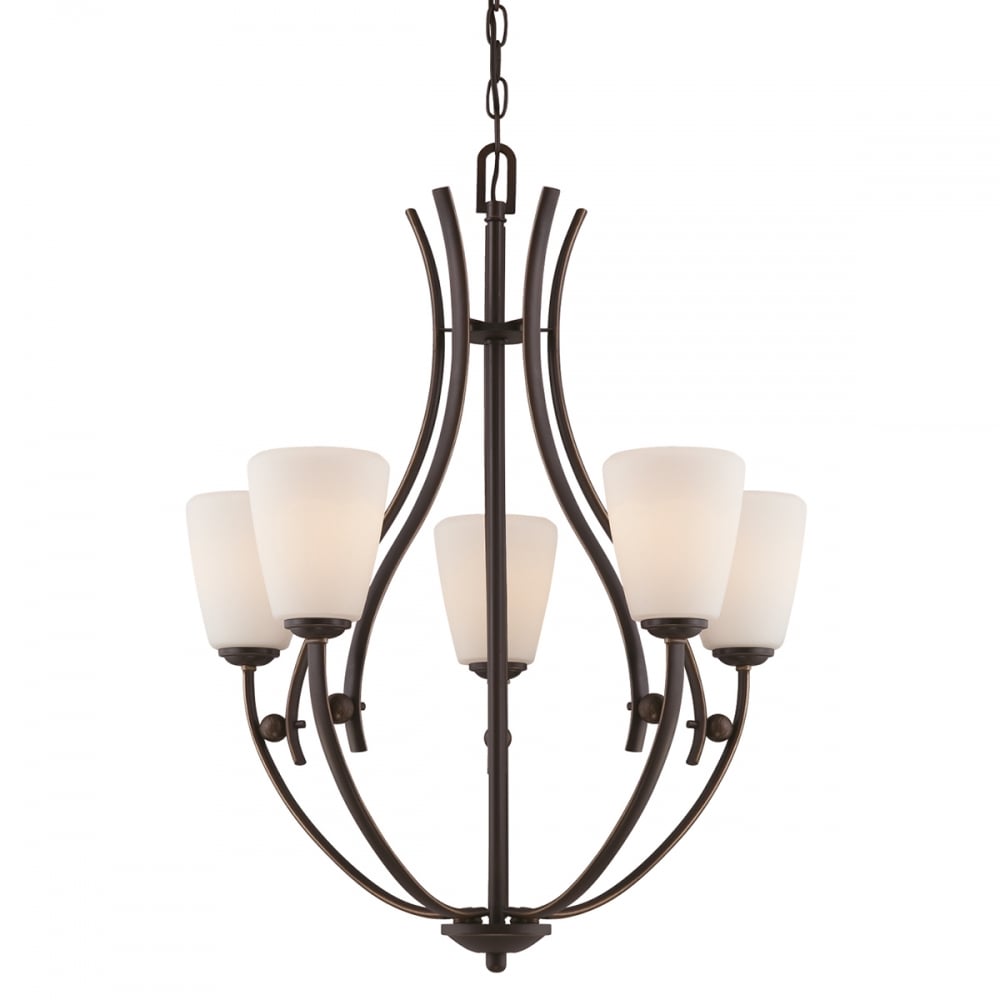Elegant 5-Light Chandelier in Palladian Bronze