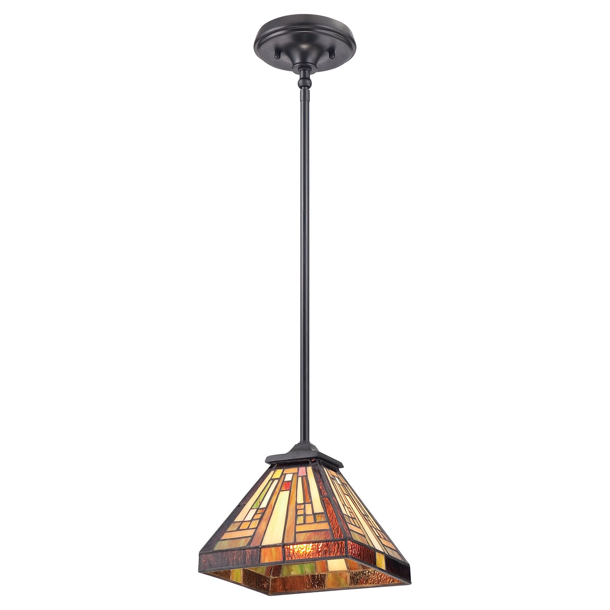 Stephen Tiffany Style Stained Glass Pendant Lamp, Small