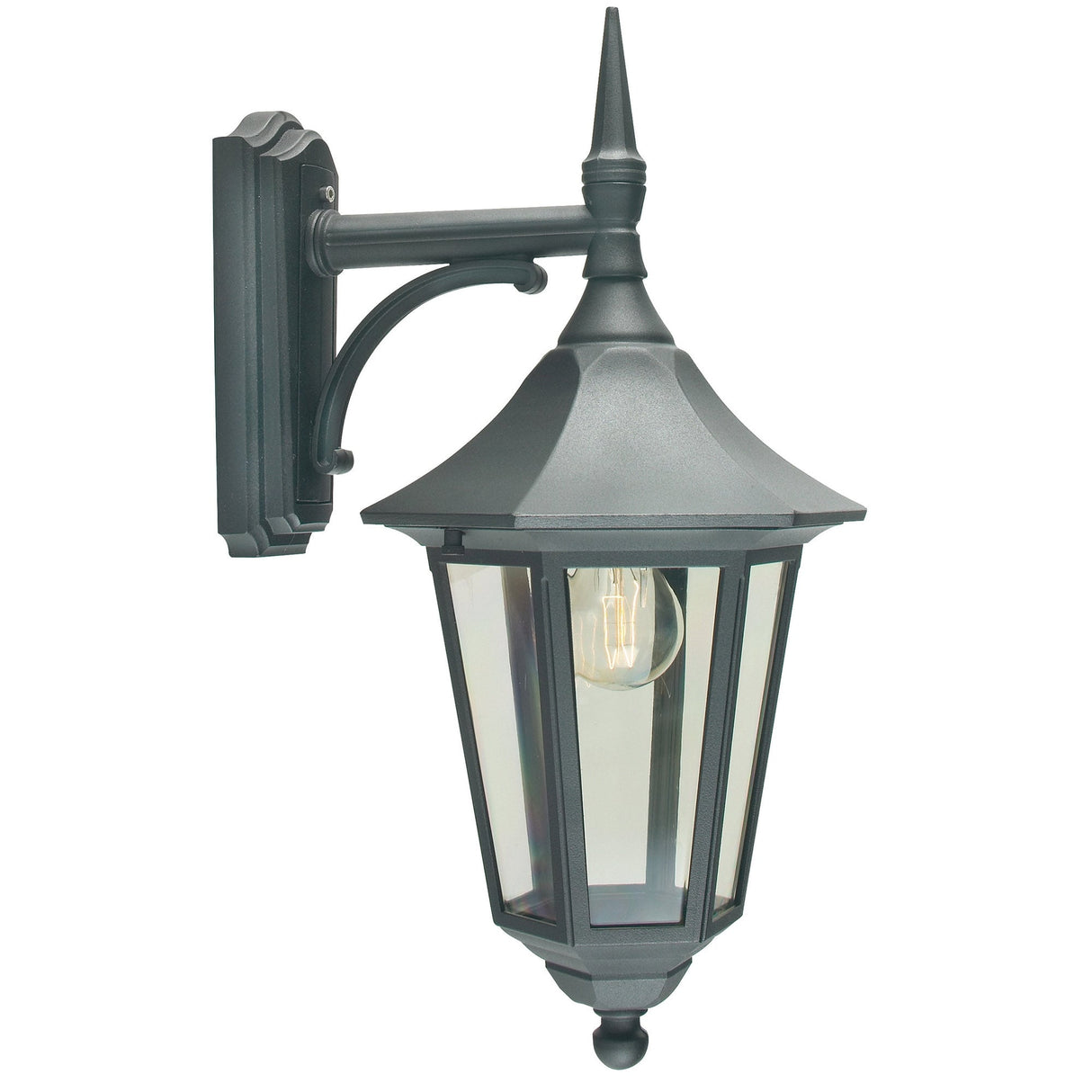 Valencia Black Wall Lantern - Elegant Downward Design