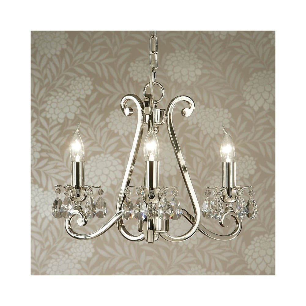 Oksana Crystal Elegance Nickel Chandelier