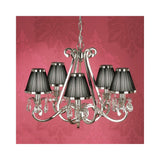 Oksana Elegance: 5-Light Polished Nickel Chandelier with Crystal Accents