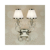 Oksana Twin Wall Sconce with Crystal Accents and Black Shades
