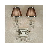 Oksana Twin Wall Sconce with Crystal Accents and Black Shades