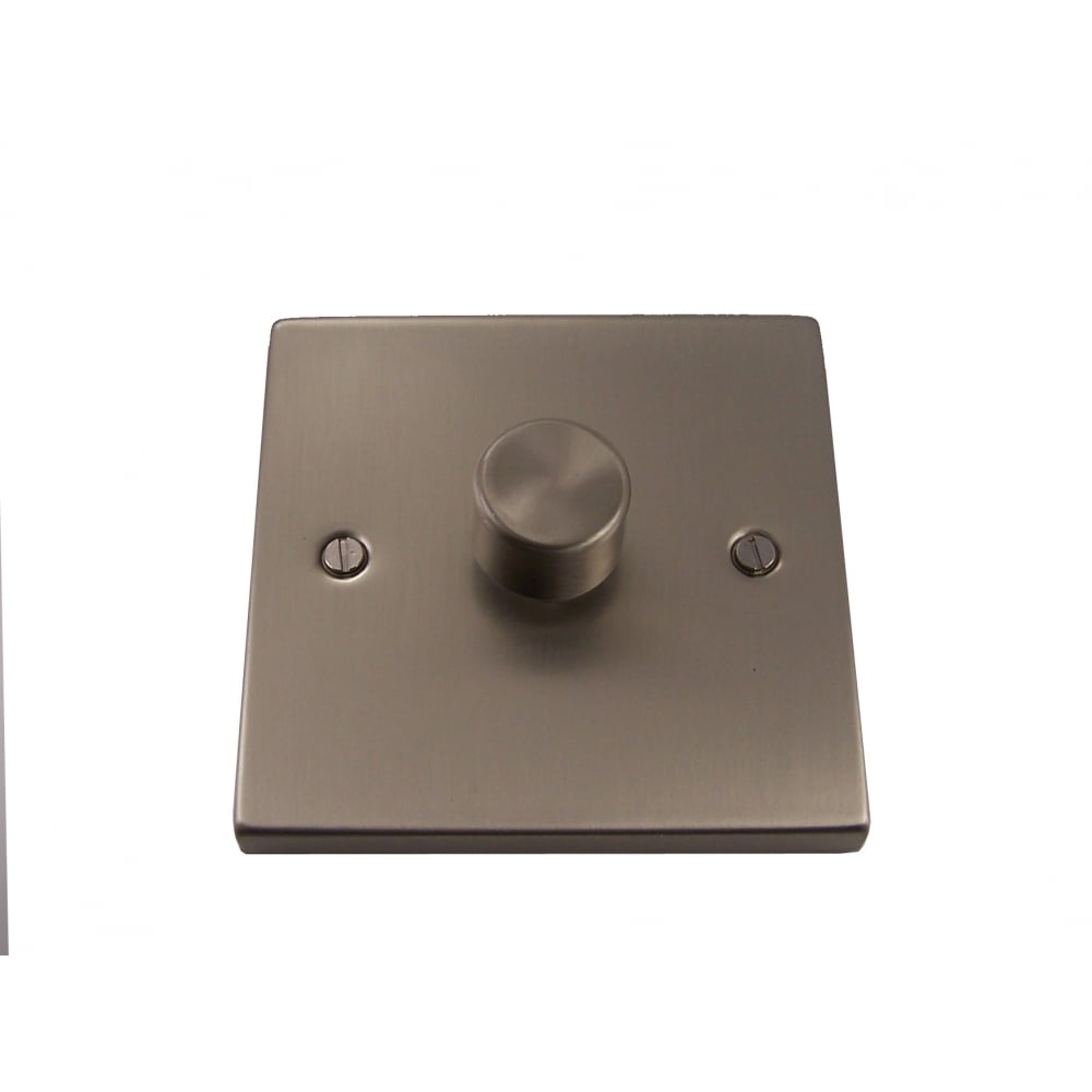 Sleek Satin Chrome 1 Gang Dimmer Switch - 400W, Modern Design