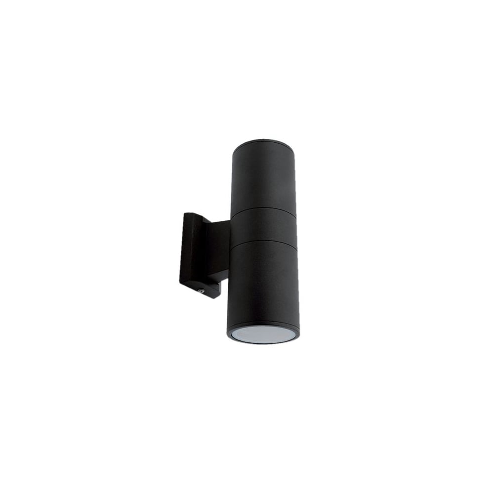 Sleek Black Dual GU10 Up/Down Wall Light 2x50W - Indoor/Outdoor Use