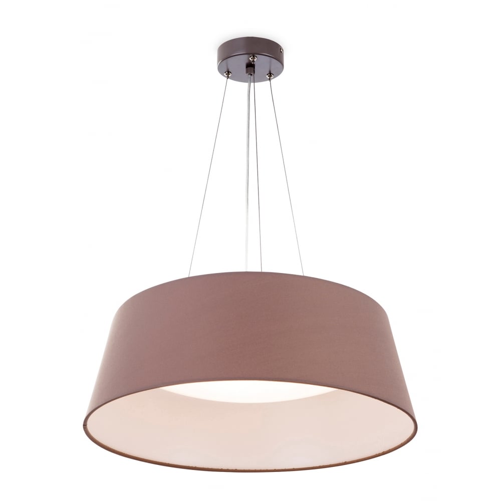 Contemporary Cyclic Drum Pendant Light with Taupe Finish