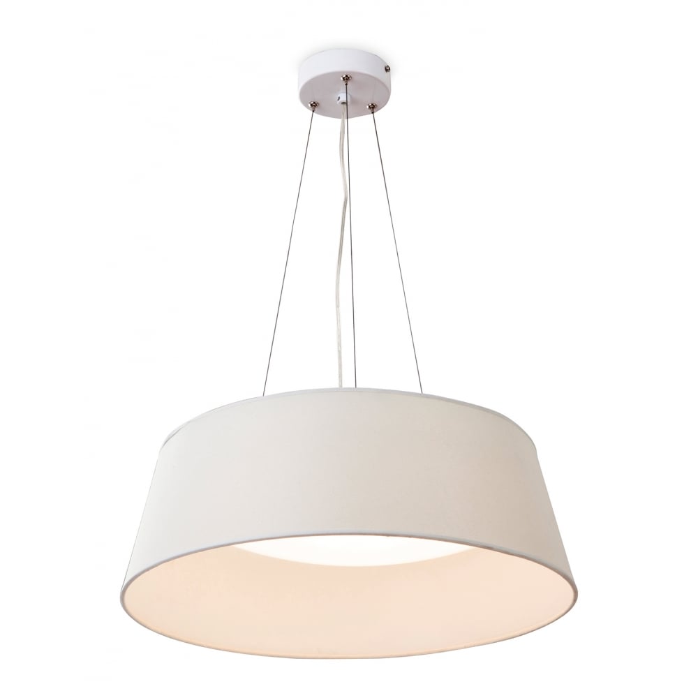 Modern Cream Transitional LED Drum Pendant Light