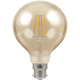 Crompton Antique Amber G95 Globe LED Filament Bulb, B22 - Extra Warm White, 5W Dimmable