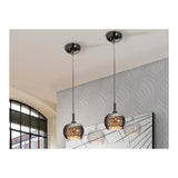 Arian Miniature Shimmered Crystal and Smoked Glass Pendant Light