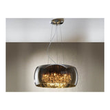 Argos 50cm Smoked Drum Crystal Pendant Light in Chrome Finish
