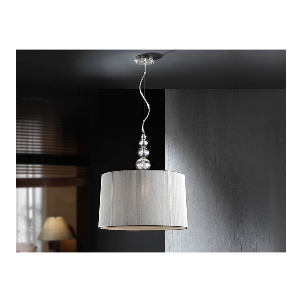 Modern Chrome Silver LED Pendant Light Fixture for Living Rooms