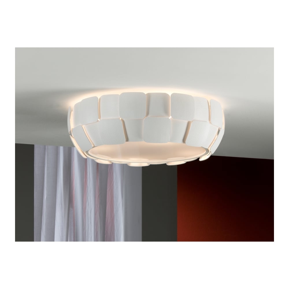 Modern White LED Panel Ceiling Light Fixture - Quios Collection
