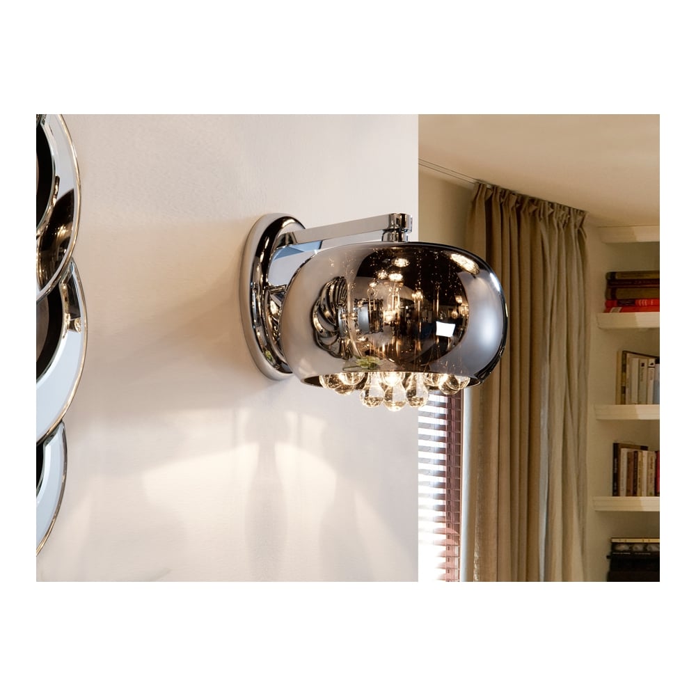 Argos Crystal Raindrop Oval Wall Sconce in Chrome Finish