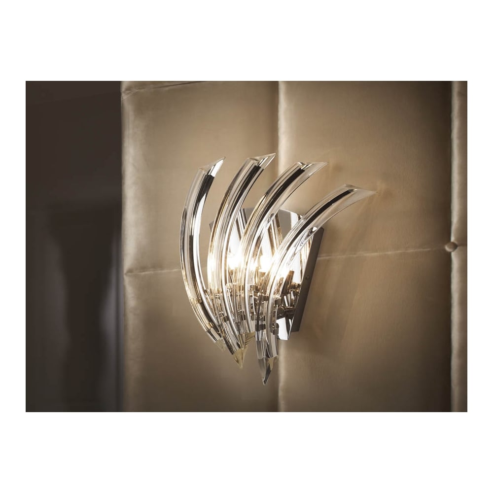 Eloise Dual Light Chrome Wall Sconce with Crystal Accents