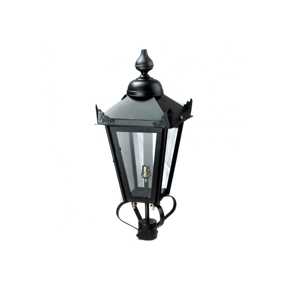 Elegant Victorian Cast Iron Pillar Lantern for Outdoor Entrances