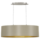 Maserlo Glossy Taupe and Gold Drum Ceiling Pendant