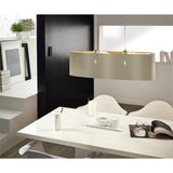 Maserlo Glossy Taupe and Gold Drum Ceiling Pendant