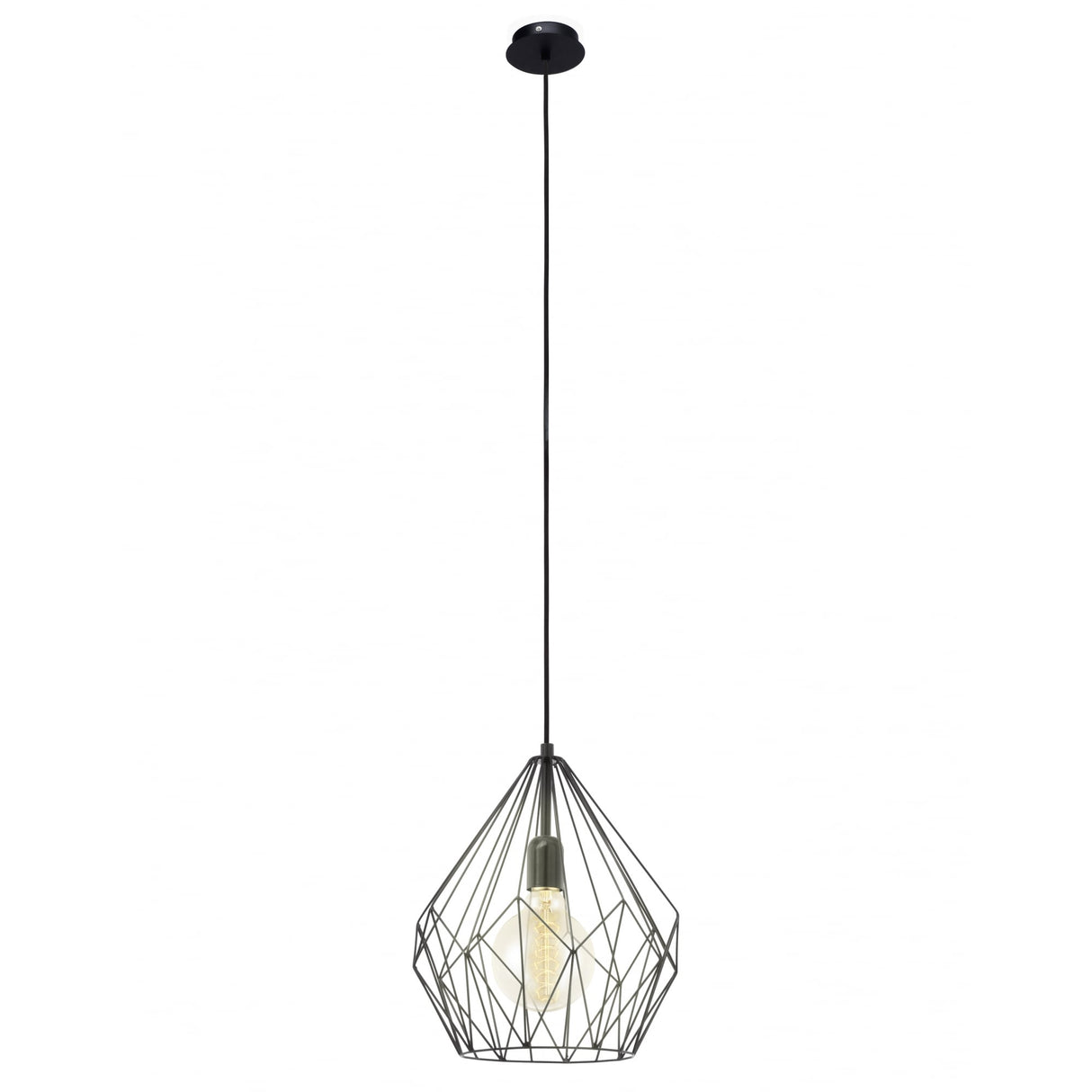 Carlton Contemporary Black Wire Geometric Ceiling Pendant Light