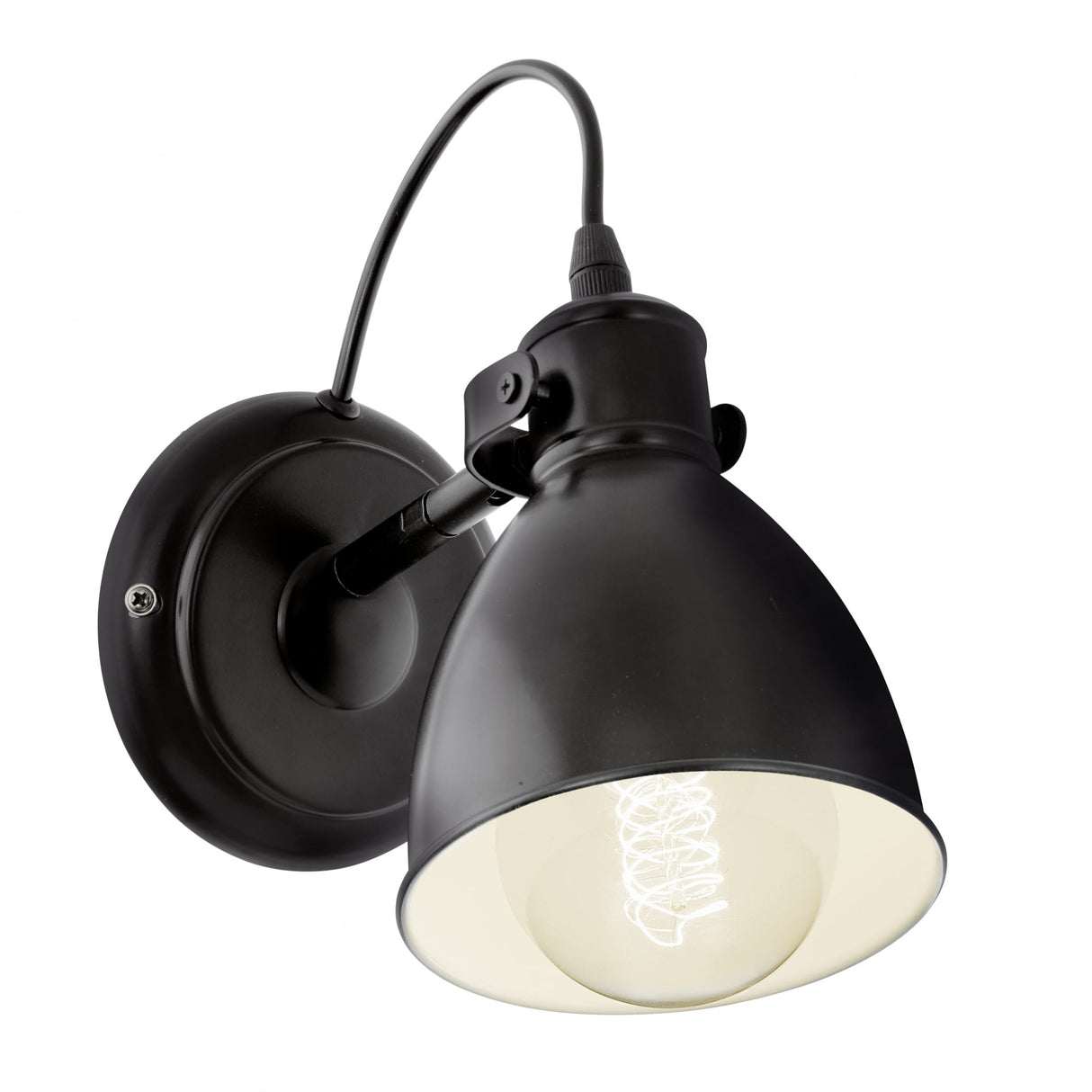 Priddy Compact Black Adjustable Wall Lamp