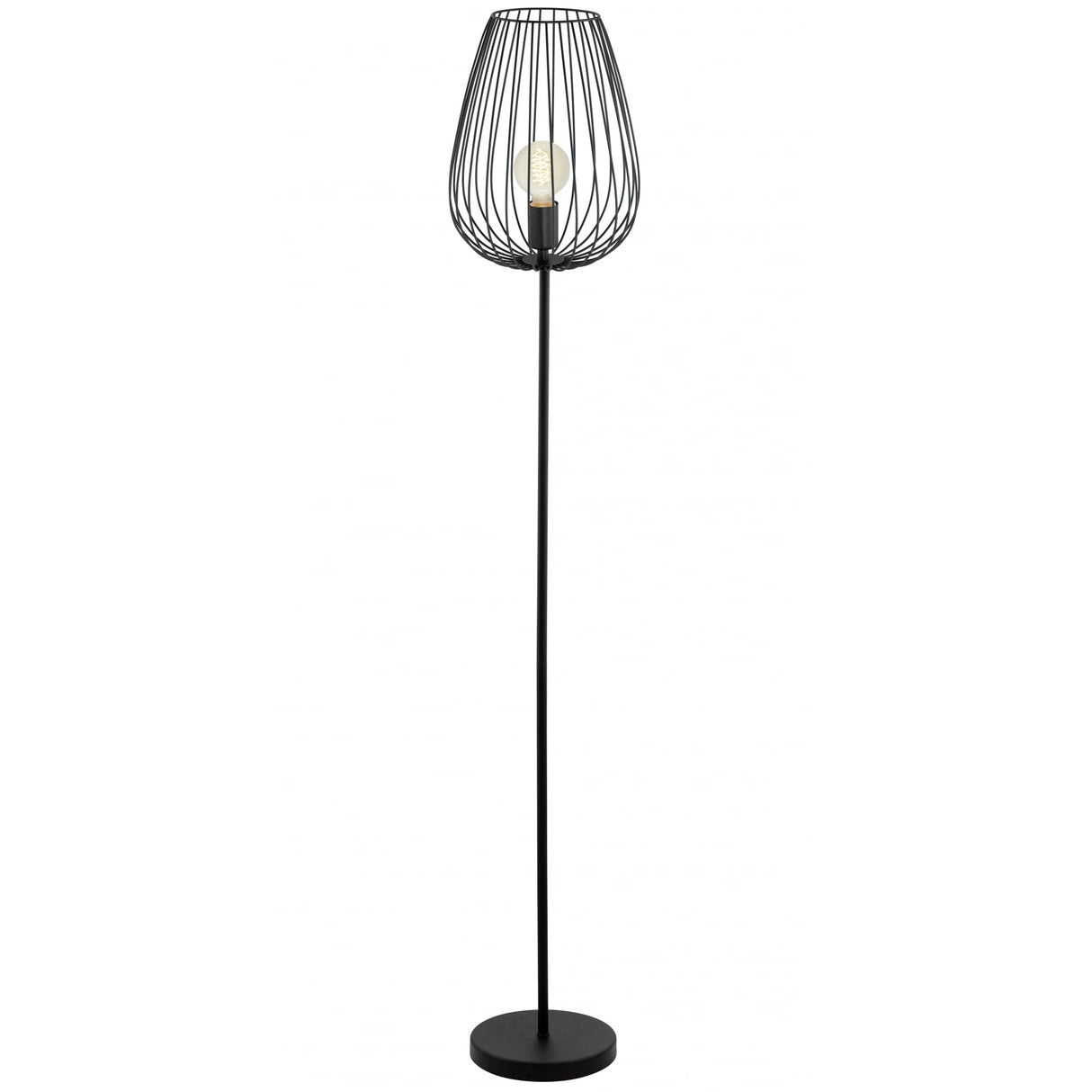 Newtown Black Egg-Shaped Cage Floor Lamp, 1595mm