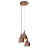 Priddy Set of Rustic Copper Dome Pendant Lights