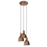 Priddy Set of Rustic Copper Dome Pendant Lights