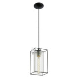 LONCINO Retro Industrial Glass and Steel Pendant Light