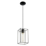 LONCINO Retro Industrial Glass and Steel Pendant Light