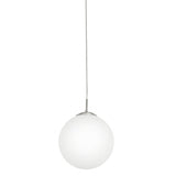 Contemporary Rondo Pendant Light - Elegant Matt White Opal Globe