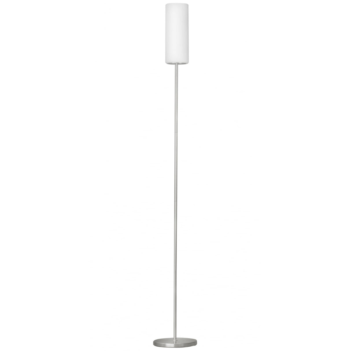 Satin Nickel Elegance: Troy3 Floor Lamp with Frosted Glass Shade
