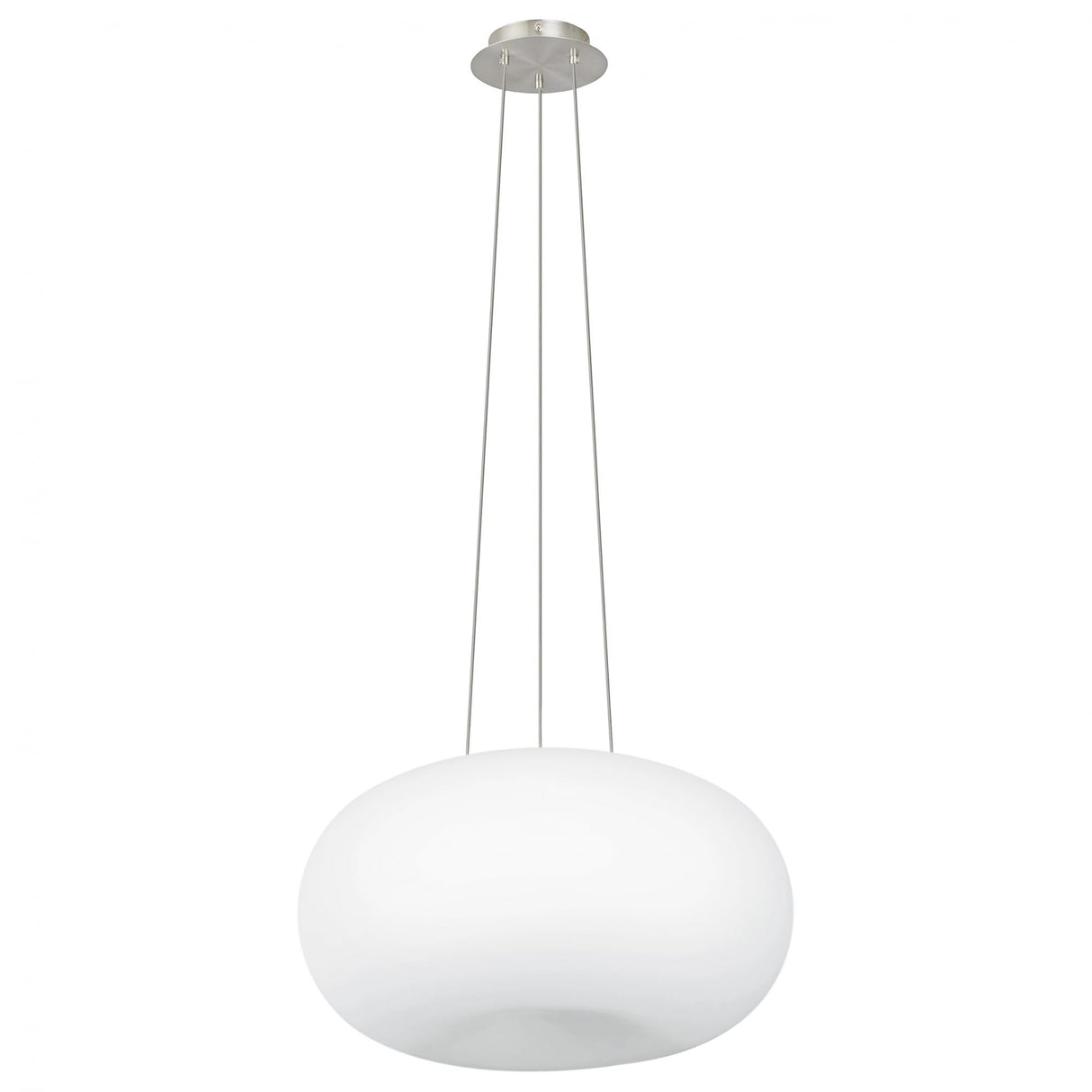 Optica Dual Light Pendant with Opal Glass in Satin Nickel Finish