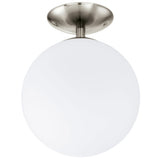 Elegant Rondo Satin Nickel Globe Ceiling Light Fixture