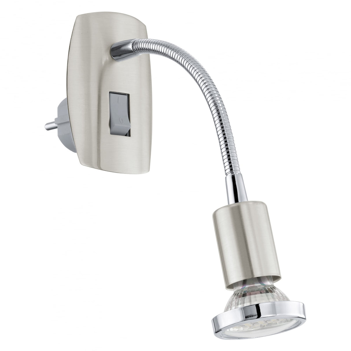 Sleek Adjustable Chrome Wall Spotlight with Long Neck Design