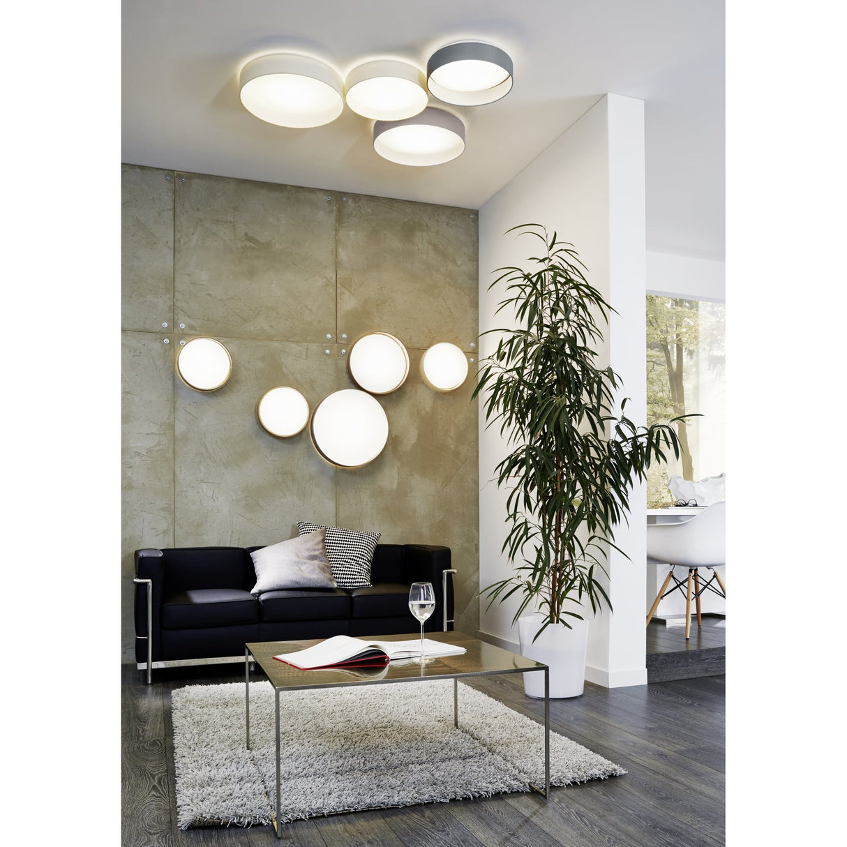 Modern Palomaro Ceiling Light with Fabric Shade
