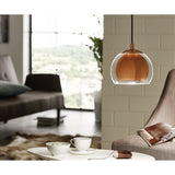 Lustrous Copper Glass Globe Pendant Light