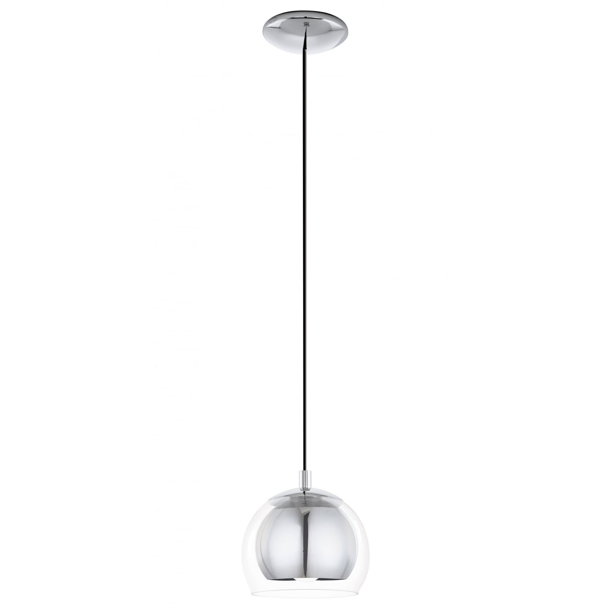 Rocamar Chrome Glass Globe Pendant Light Fixture