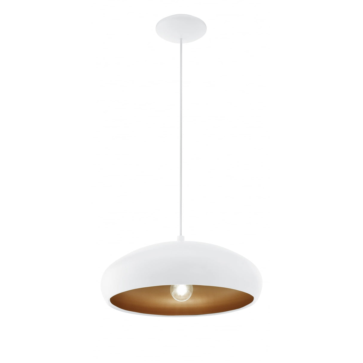 Mogano Matte White & Copper Modern Pendant Light