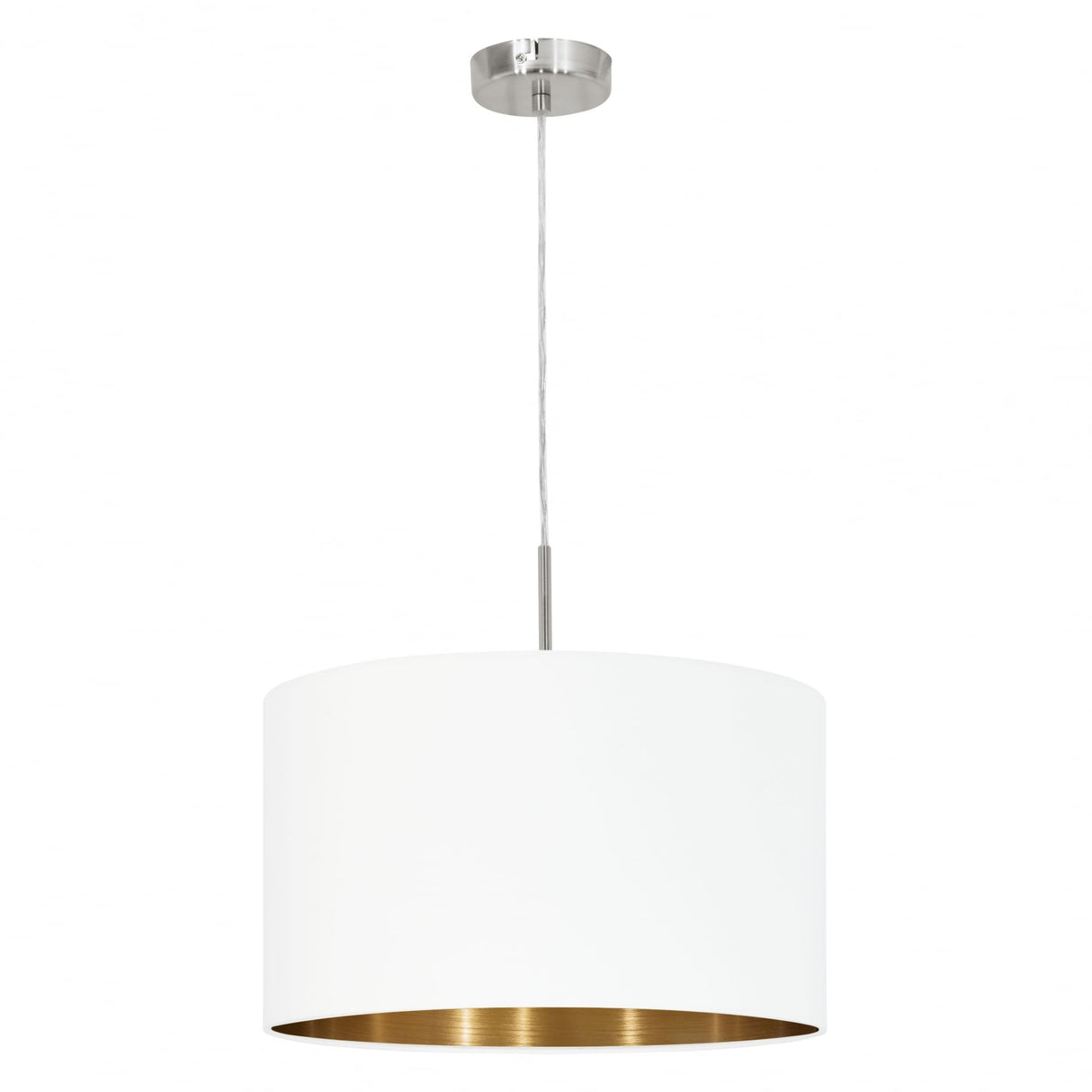 Pasteri White Drum Pendant with Gold Interior Accents