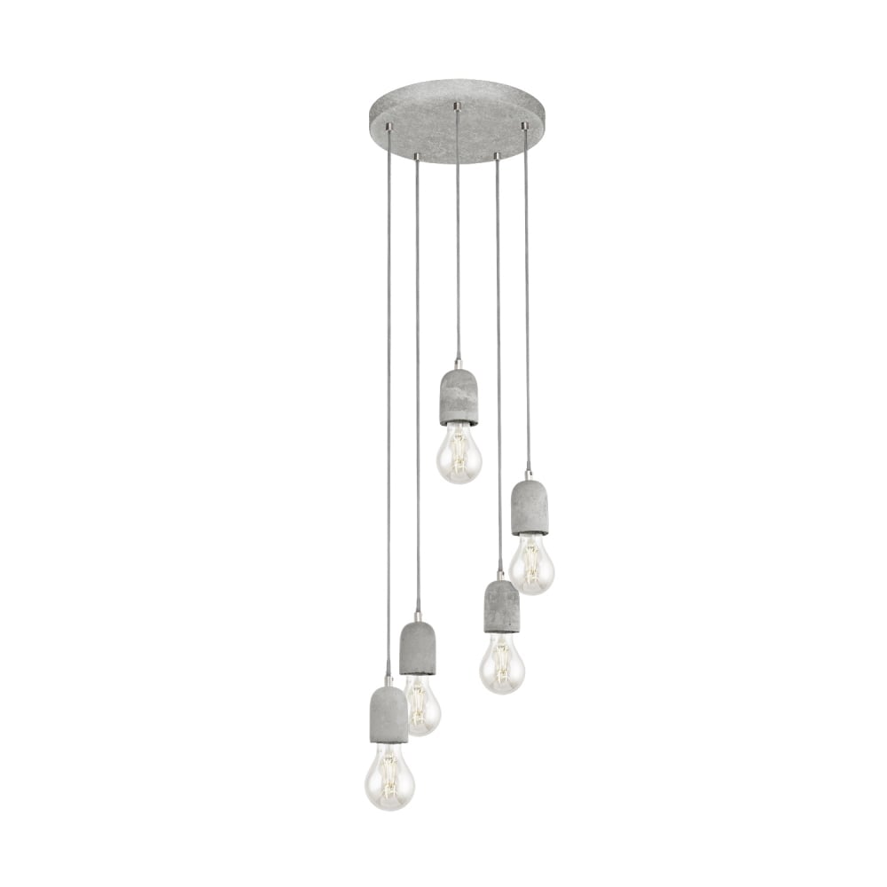 Silvares Concrete Pendant Ceiling Light with 5 Bulb Configuration