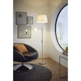 Elegant Conesa Extended Neck Satin Nickel Floor Lamp