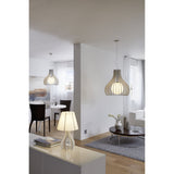 TINDORI White Satin Nickel & Steel Open Sphere Ceiling Pendant Light